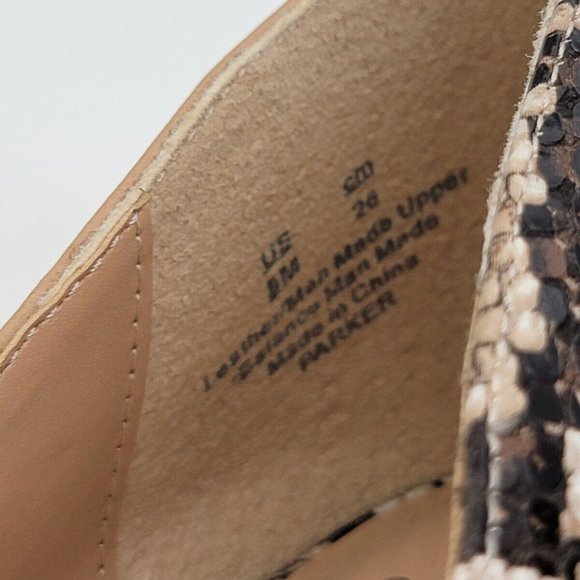 Bleecker & Bond Parker Tan Snakeskin Print Leather Pointy Toe Heeled Pumps 9M - Picture 3 of 9